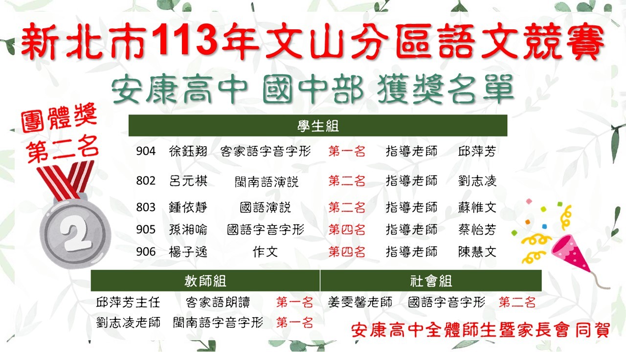 連結到文山區國文競賽